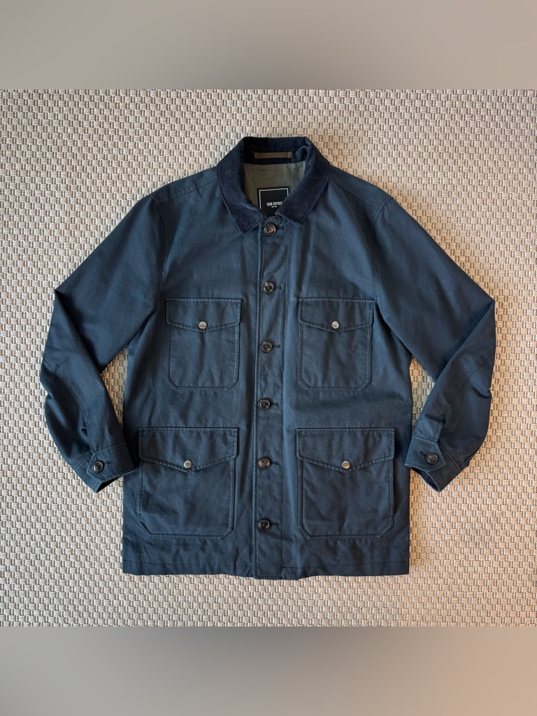 Todd Snyder - English Oil Cloth / Corduroy Collar Cruiser Jacket - Navy Blue